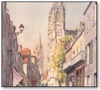Normandy, France: THE LONG MAIN STREET OF COUTANCES